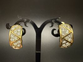 Vintage-Ohrringe Cabouchon Paris – Goldfarben