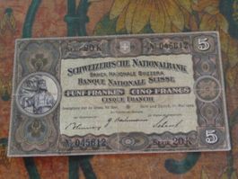 SUISSE  5  Francs  1939  (5612)  Billet