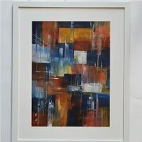Encaustic Bild, Stadtfragmente  