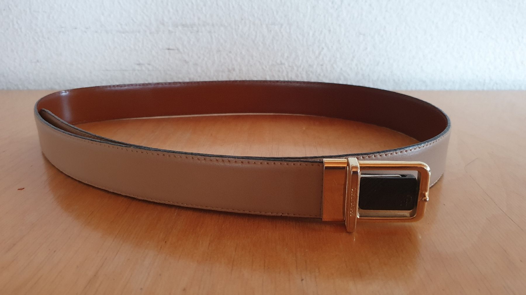 Gürtel: Herrengurt, doubleface beige/mokkabraun – Gebraucht aus Zürich von hei_6yvn