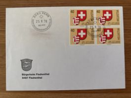Ersttagsbrief FDC mit Briefmarken 40 HELVETIA 25.9.78 Bern