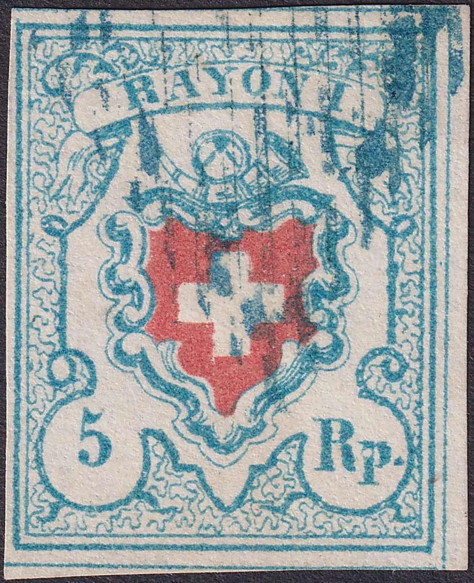 Tutti i francobolli: Rayon I: T.32 C2-LU, mit Gruppen-Rand +Plattenfehler +Attest – Usato da Sursee venduto da Luzernerraute 1