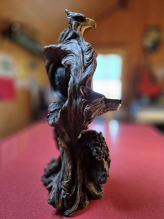 Statuette: Indianer Skulptur – Usato da Oberhofen Thun'see venduto da luckenbach 3