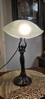Jugenstil Bronze Lampe, Tischlampe