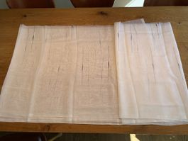 Stoff Gardinen Weiss Streifen 70x800 cm NEU