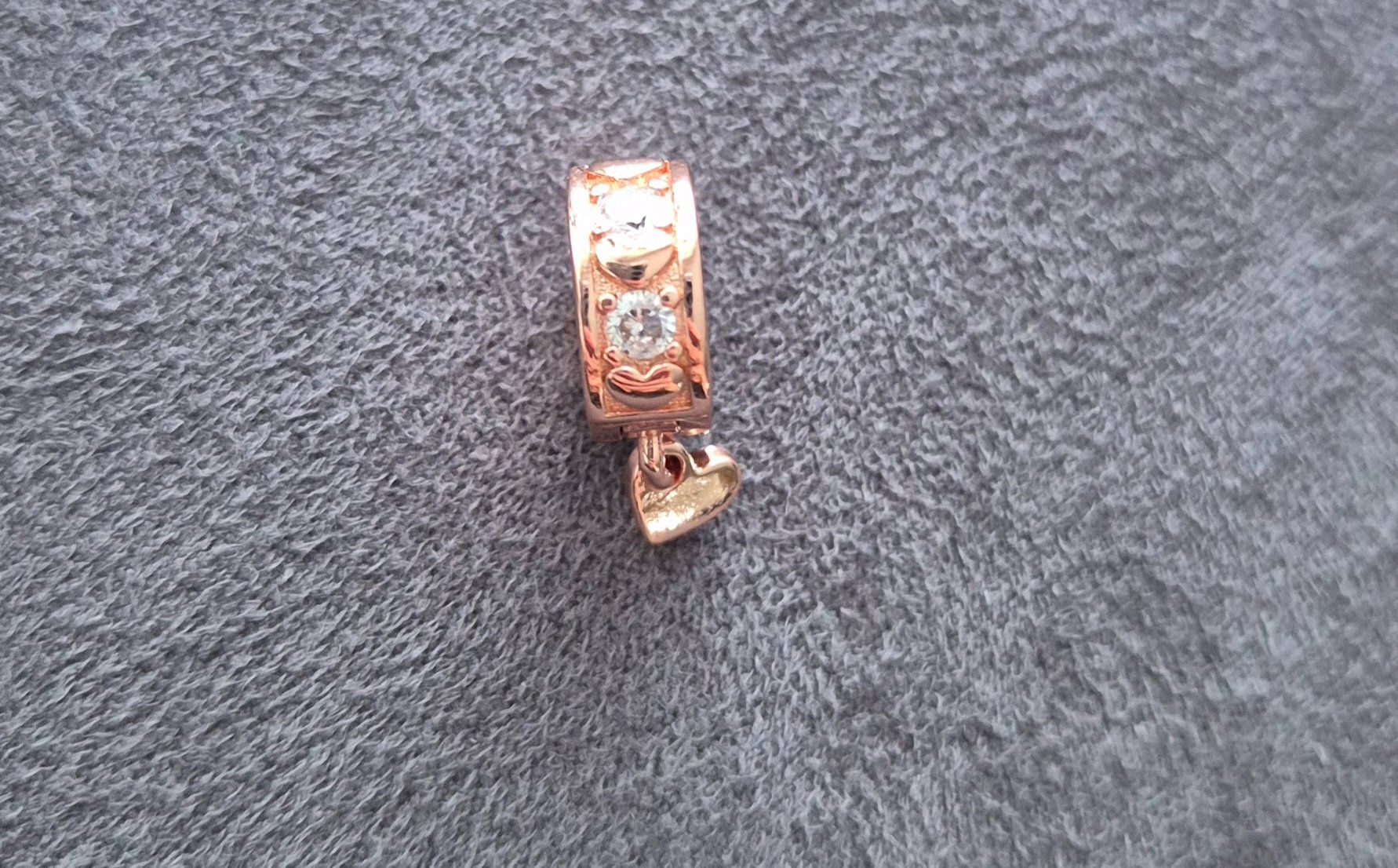 Ciondoli: Silber Charm Stopper mit Herz rosé +Garantie – Nuovo (secondo la descrizione) da Rotkreuz venduto da Carbone_Bijou-Shop 3
