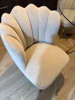 Chaise coquillage velours beige neuve !