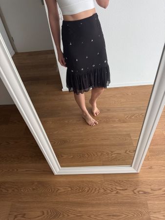 Megan Park Vintage Seidenrock 100% Seide, Grösse S