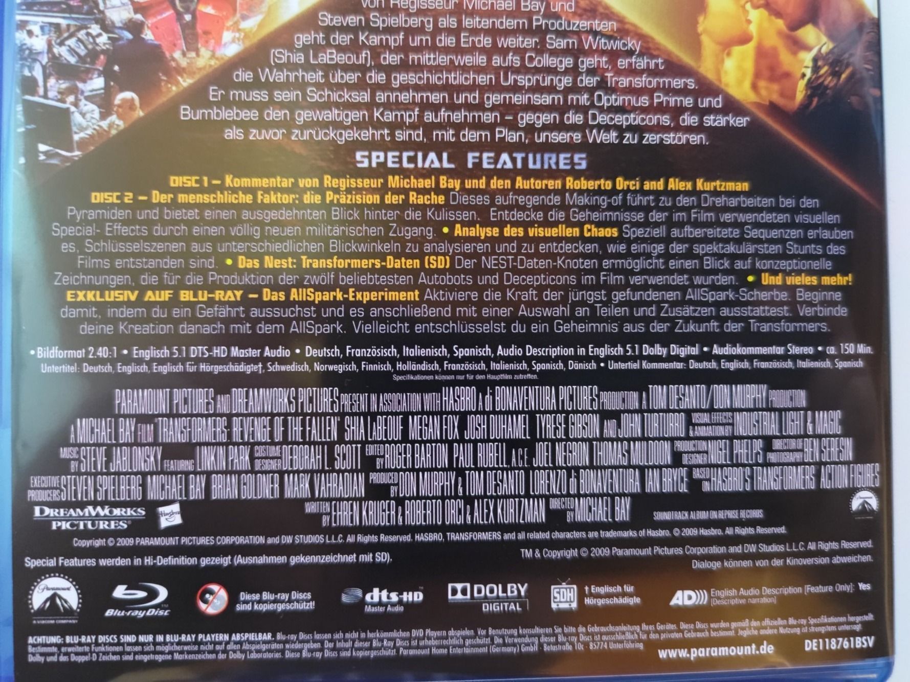 Tutti i DVDs: Transformers - Die Rache - Special Edition – Usato da Liestal venduto da Kratzilla 3