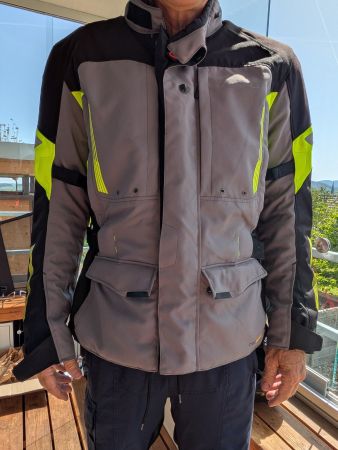 Neuwertige FLM-Motorrad-Jacke, 3-farbig, Grösse L (52-54)