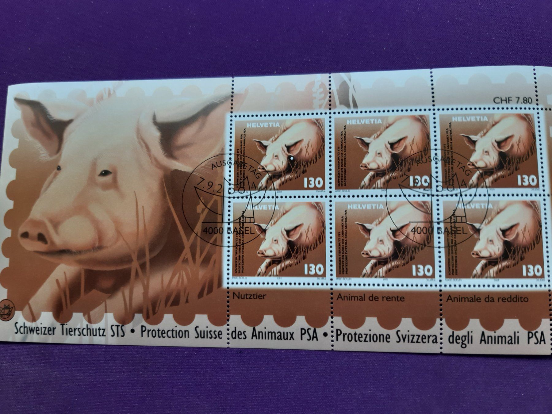 Tutti i francobolli: 3 Kleinbogen, ET-Sonderstempel "Schweizer Tierschutz STS" – Nuovo (secondo la descrizione) da Wangs venduto da weisstannen01 1