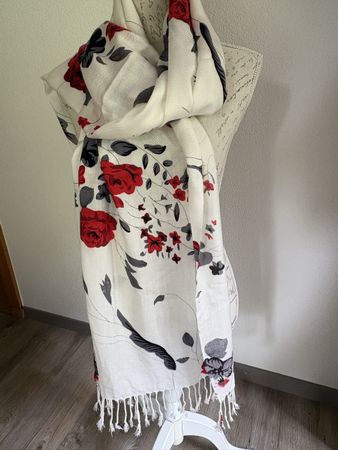 Grande étole- motifs 🌹 180x70cm
