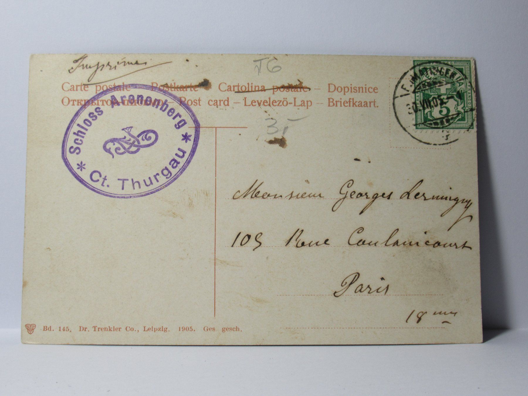 Cartes postales: Schloss Arenenberg 1905 – D'occasion à Grenchen par Bluemchen1900 1
