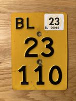 Mofanummer Nummernschild Mofa Töffli Basel Land BL 23 110