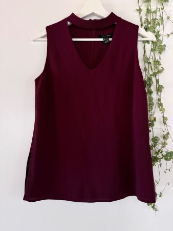 Haut New Look bordeaux sans manches taille 34