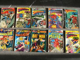 Alte Superman, Batman, Wonder Girl Comic, 10 -tot14 stk 70er
