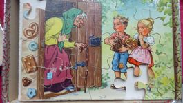 4 Antike Holz Puzzle Sammlung Penelope  Grimms Märchen