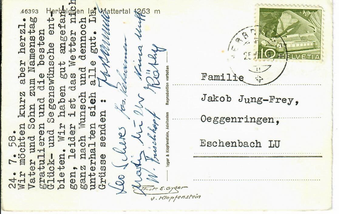 Ansichtskarten: Herbriggen – Gebraucht aus Hochdorf von Ziegel-16 1