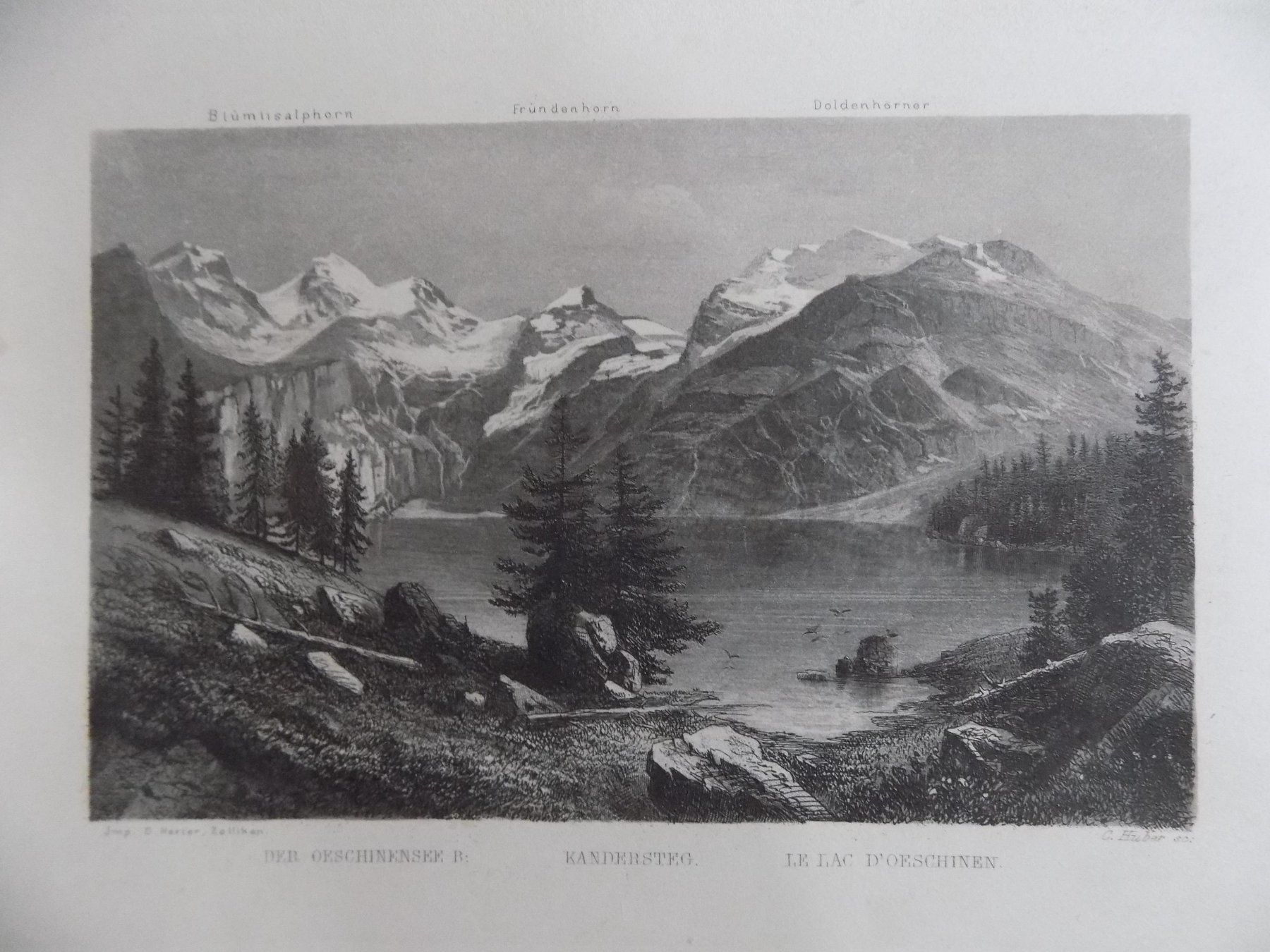 Gravures: Der Oeschinensee bei Kandersteg – D'occasion à Risch par Antikfee 2