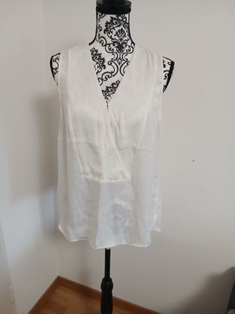 Elegante Sommerbluse von Lindex, Creme Weiss, Gr. 40