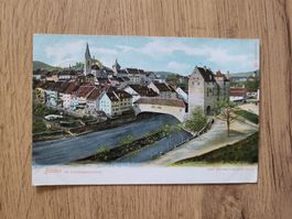 Alte Ansichtskarte Baden AG mit Landvogteischloss
