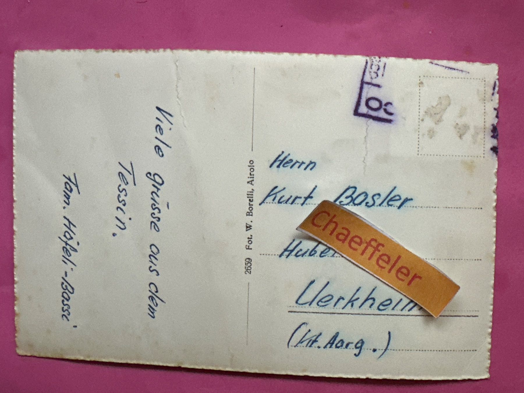 Ansichtskarten: Giornico – Defekt aus Zürich von Chaeffeler 1