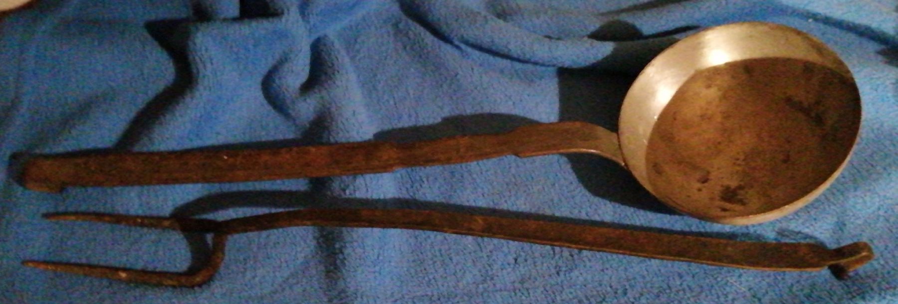 Küchengeräte: Rustikale Kelle und Gabel, Vintage Küchenhelfer Set – Gebraucht aus Honau von holunder3 5