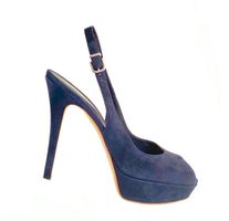 Gianvito Rossi perfekter Sling Dunkelblau 39 1/2 Neu