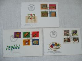 Pro Patria 1985 - 1987 3 FDC SBK B206 - B218