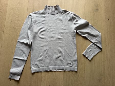 Pull col montant Zebra beige, coupe classique, taille L
