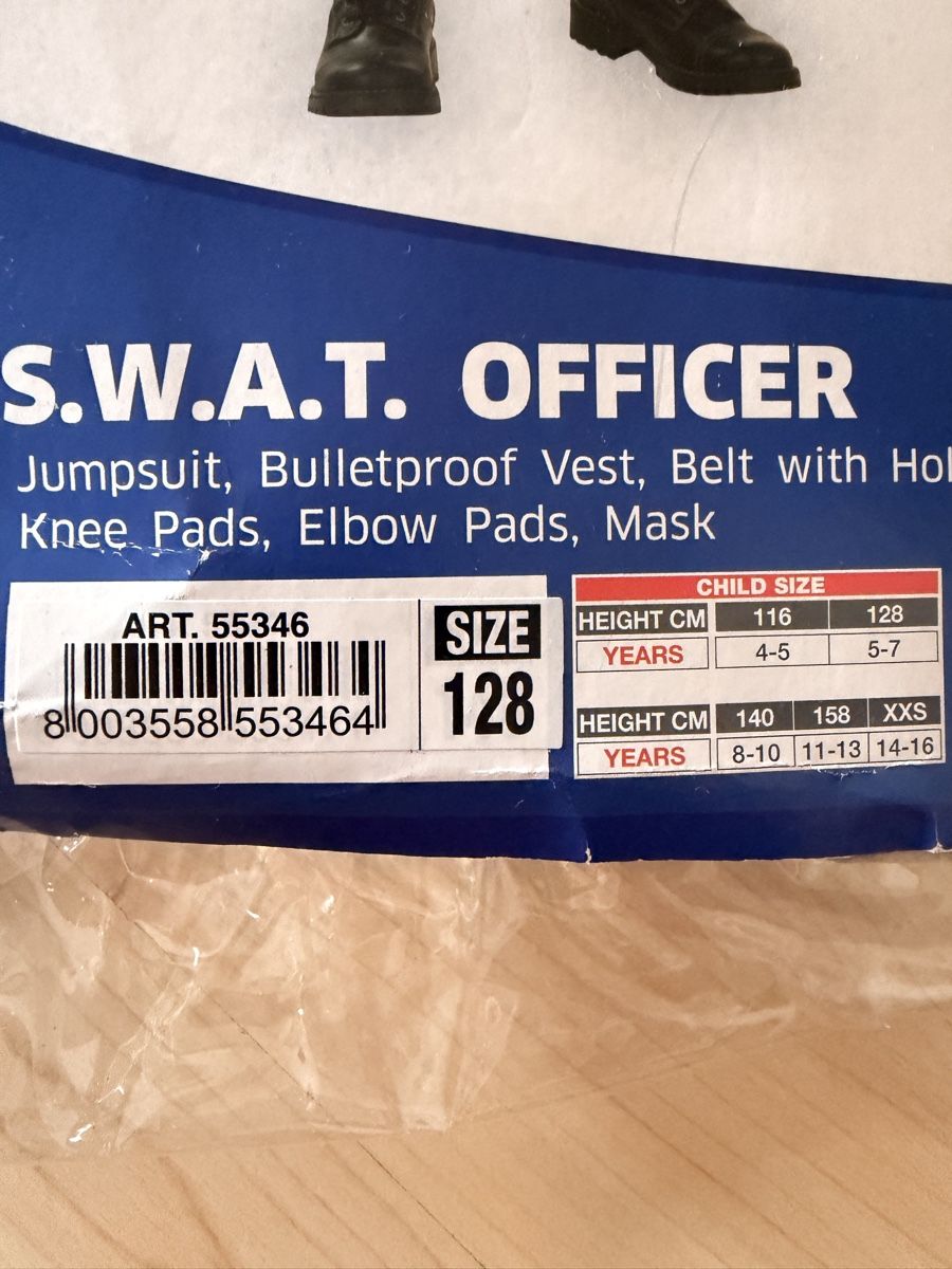 Costumi: S.W.A.T Fasnachtskostüm Gr.128 – Usato da niederhasli venduto da Italiana07 1