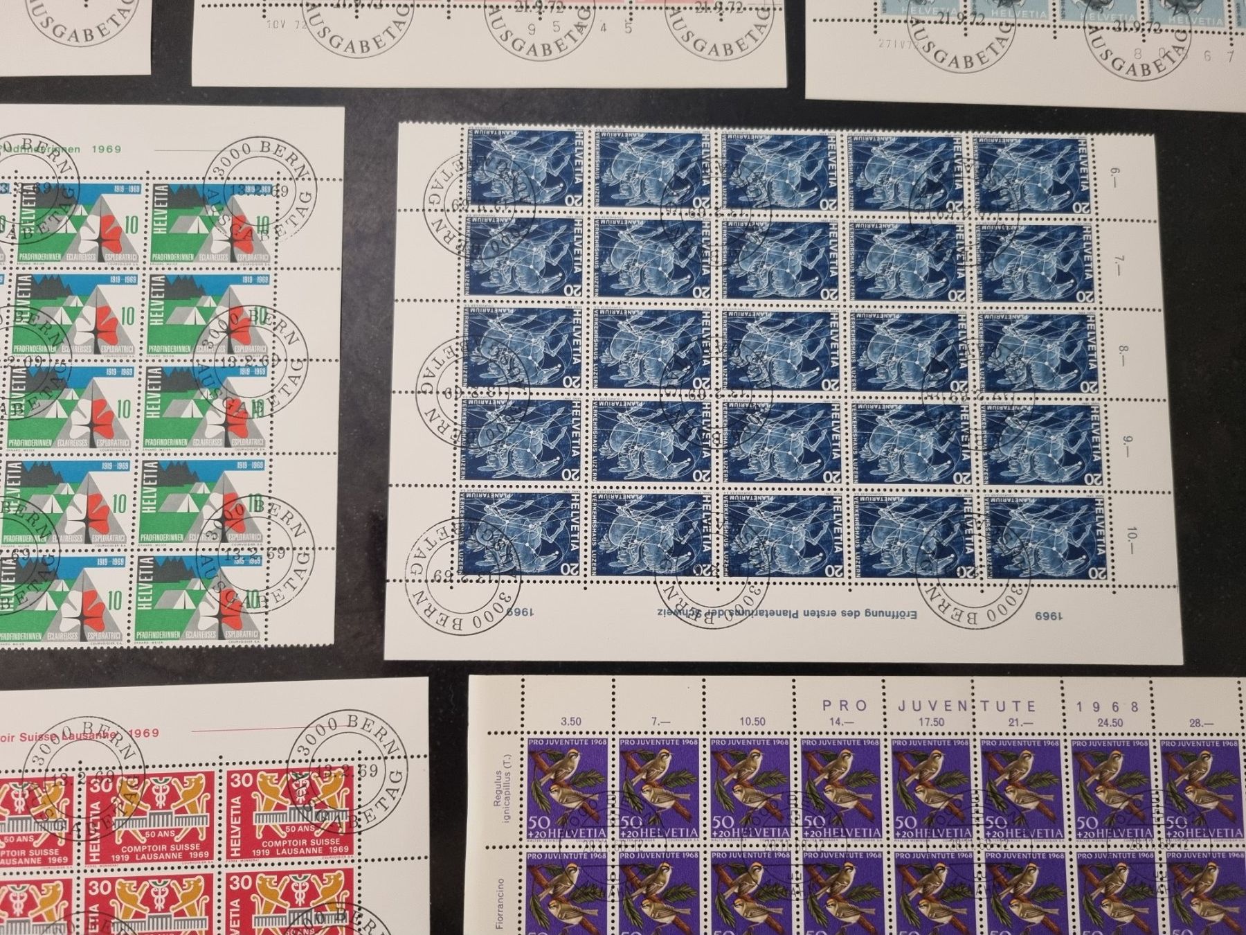 Alle Briefmarken: 12 Bogen/Teilbogen mit Ersttag Stempel – Gebraucht aus Gümligen von Geniusbuy 5