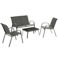 Sitzgruppe für 4 Personen Textilene-Gewebe Garten VERALDO