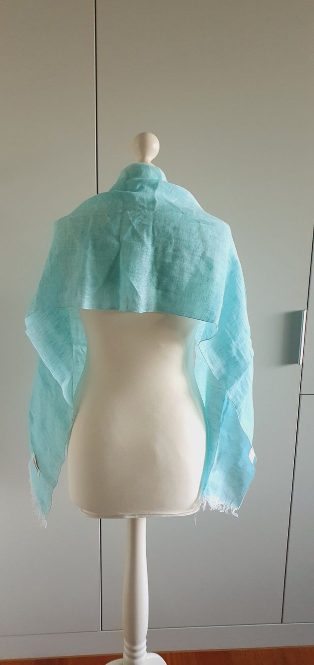 Foulards, Tücher & Schals: Schal 100% Leinen türkis NEU – Neu und originalverpackt aus Stansstad von InStyle8 6
