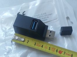 USB-Splitter/Verteiler, 3.0/2.0, Schwarz, neu