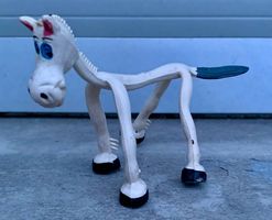 Cheval blanc vintage flexible de Brabo 1970 pièce rare