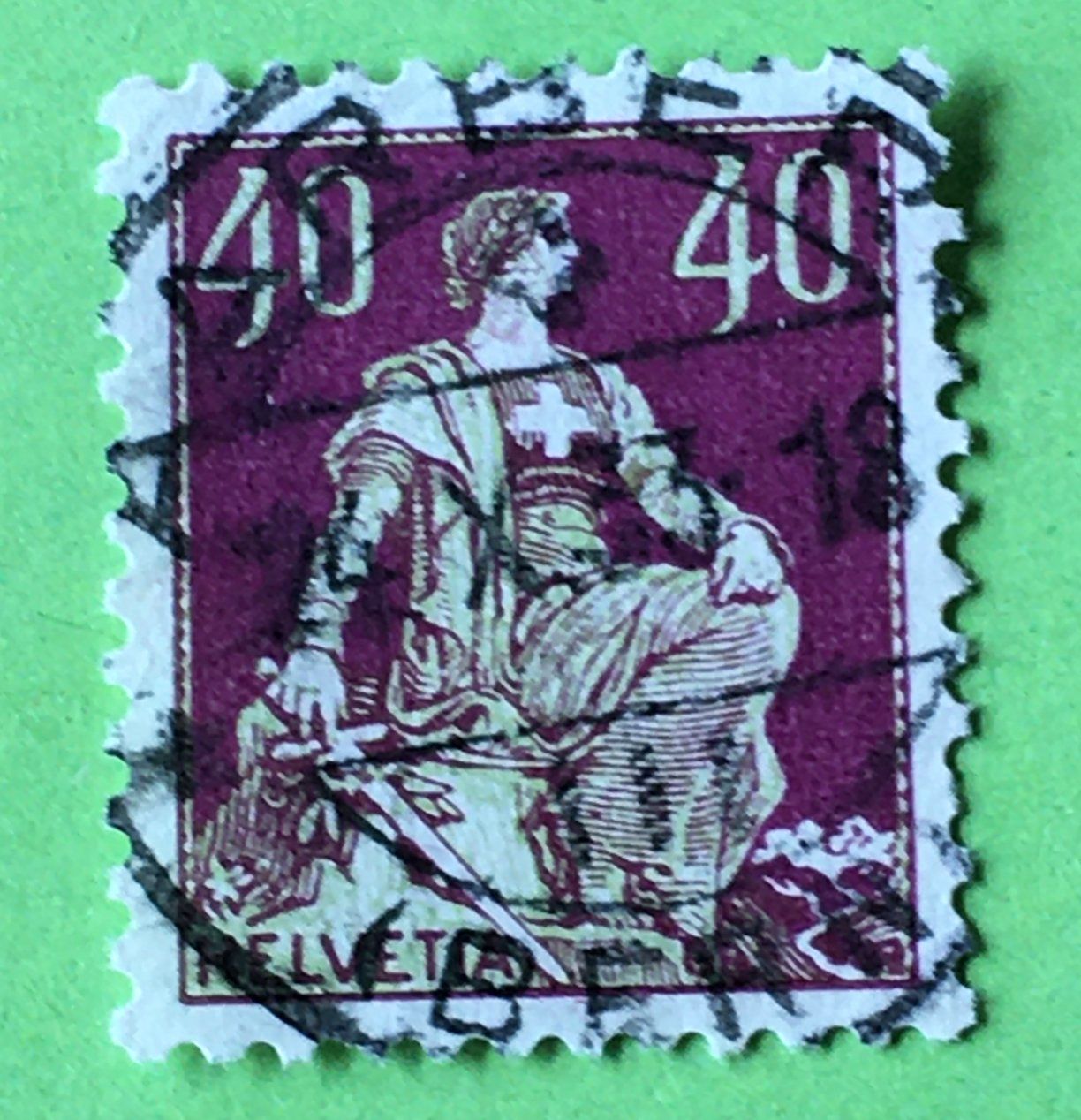 Tutti i francobolli: Helvetia mit Schwert  mit Stempel    – Usato da Aarau venduto da Billa007
