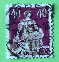 Helvetia mit Schwert  mit Stempel   