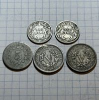 Lot USA Barber Dimes und V Nickels 