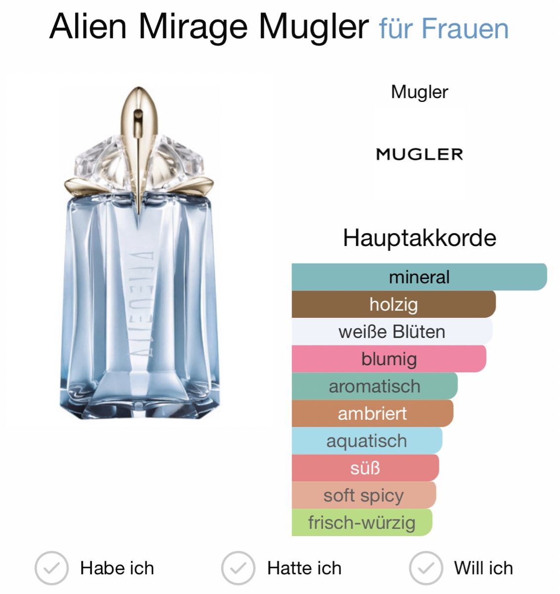 Mugler Parfum & Eau de Toilette: Thierry Mugler Alien Mirage Parfum 60ml – Gebraucht aus Zürich von  2