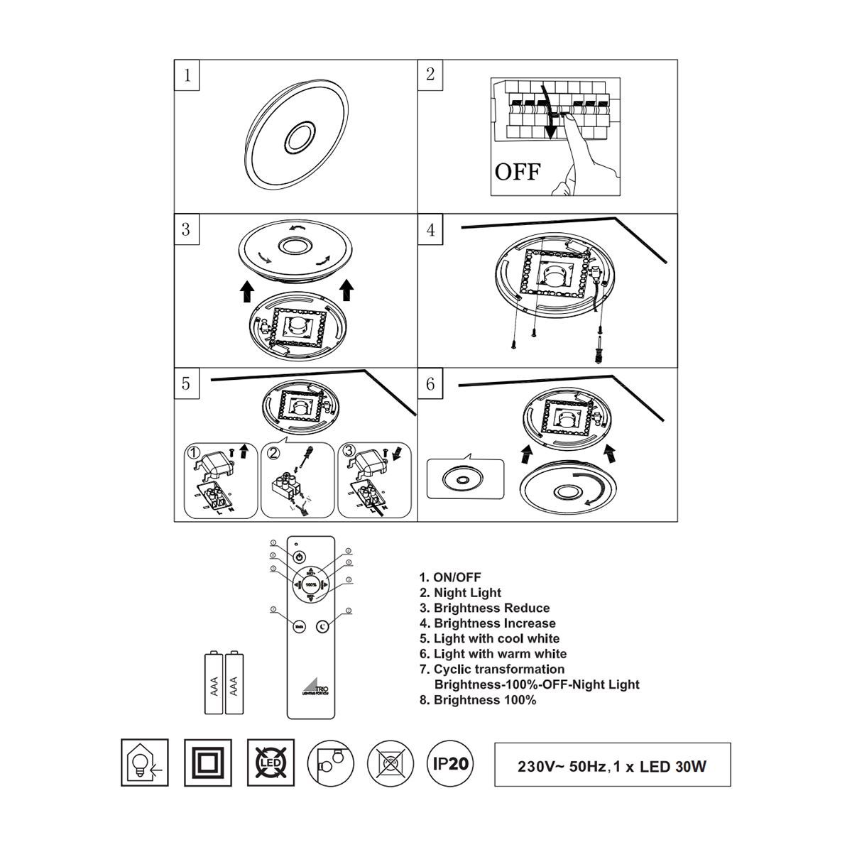 Lampadari & plafoniere: LED Deckenleuchte, Dimmer, 42 cm Ø – Nuovo (secondo la descrizione) da Kreuzlingen venduto da Smart-Light 9