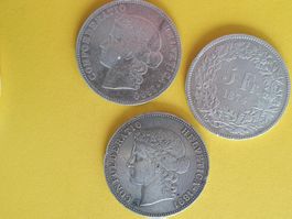3 x 5 Franken :1874** , 1890** , 1891 **