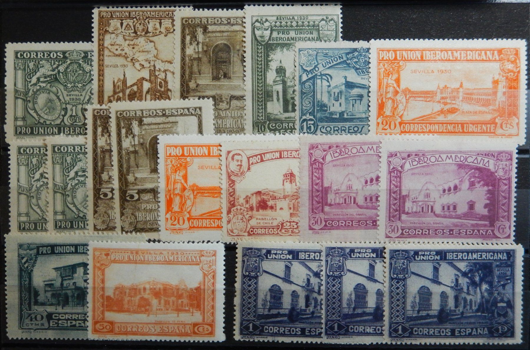 Tutti i francobolli: Spanien ex. Kat. 537-549 * 1930 – Usato da Zürich venduto da Muehlekauf