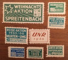 8 Vignetten / Weihnachtsmarken 1965