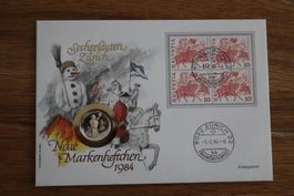 Schweizer Volkstrachten – Münzbrief mit Medaille (Vorder- &