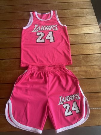 Kinder Basketball Outfit Lakers 24 pink Grösse 158