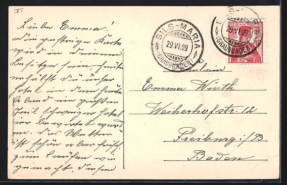 Cartoline postali: Sils-Maria /Ober-Engadin, Hotel Alpenros – Usato da Berlin venduto da bartko-reher 1