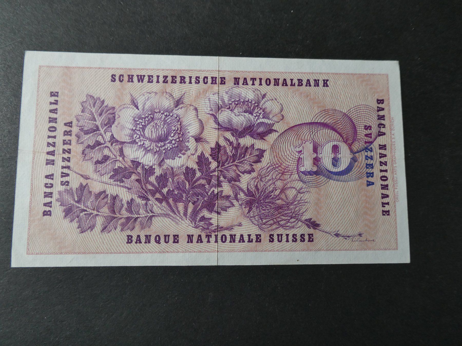 Banconote: Schweiz 1956, 10 Franken – Usato da Hinterforst venduto da Rohusri 1