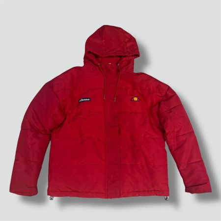 Ellesse retro red puffer jacket winterjacke polyester M