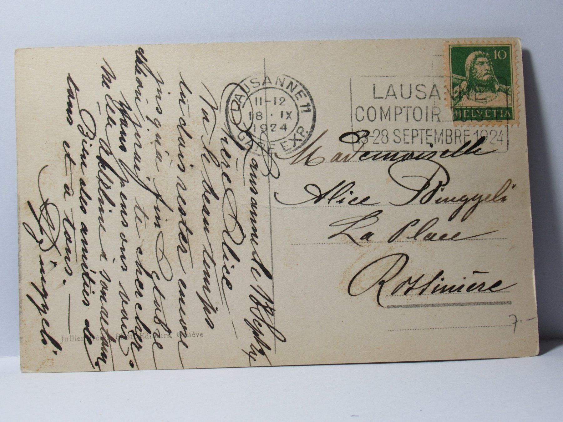 Cartoline postali: Lausanne , Cathédrale  1924 – Usato da Grenchen venduto da Bluemchen1900 1